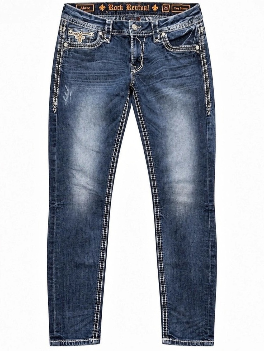 EUC Rock Revival Abree Easy Skinny Jeans Women's Blue—size 29